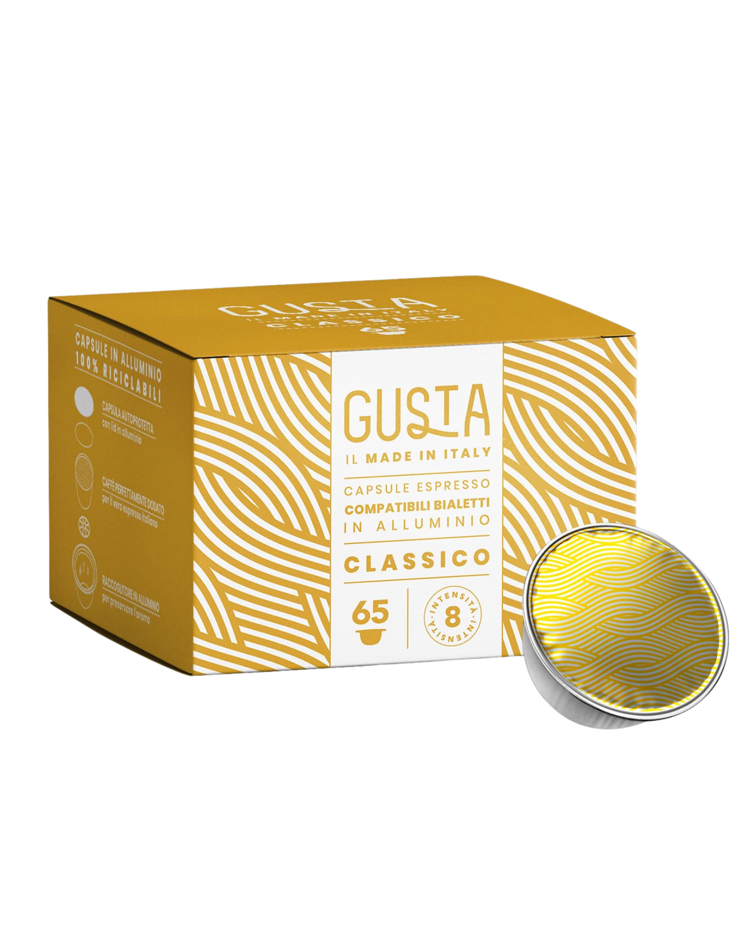 BIALETTI COMPATIBLE GUSTA 65 CAPSULES YELLOW